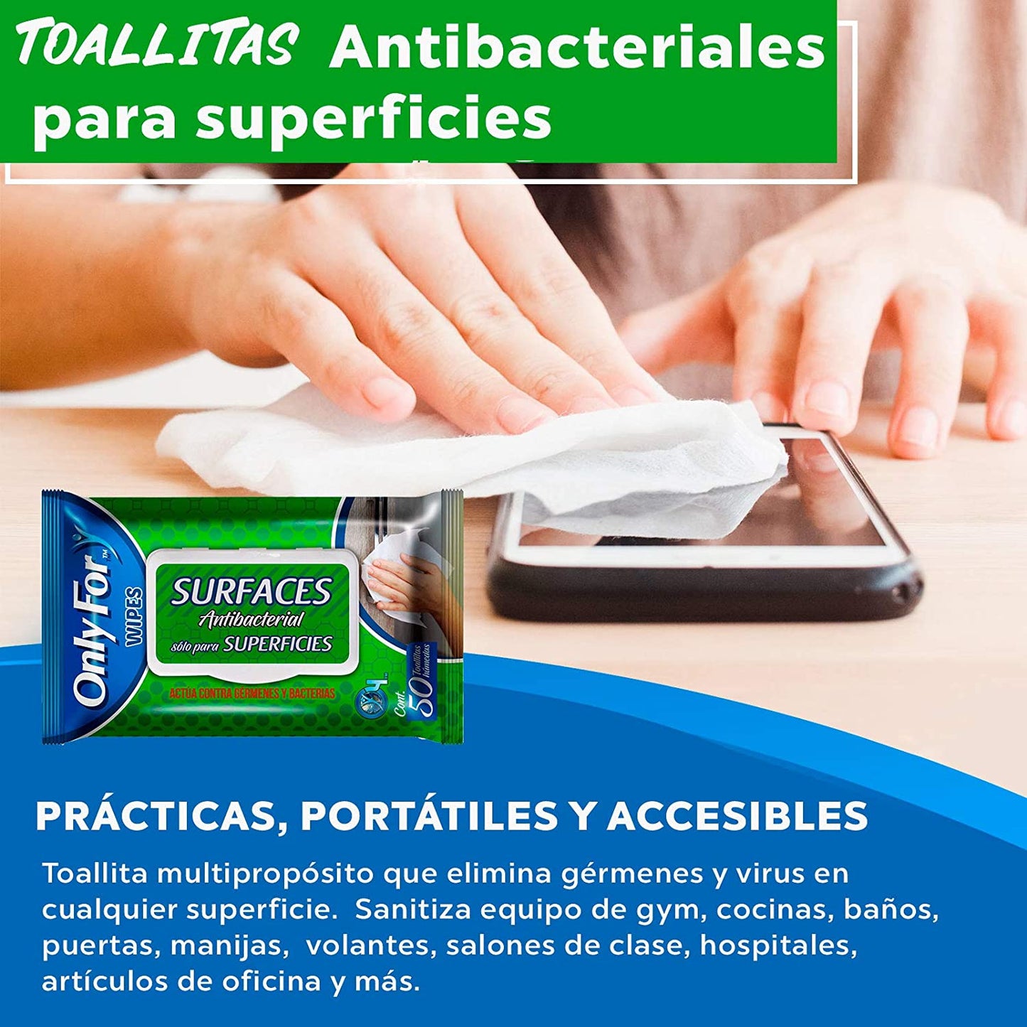 Toallitas para Superficies Sanitizantes Multiusos